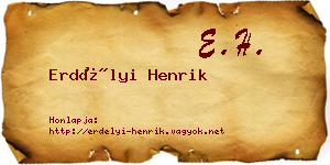 Erdélyi Henrik névjegykártya