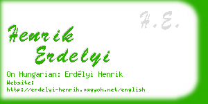 henrik erdelyi business card